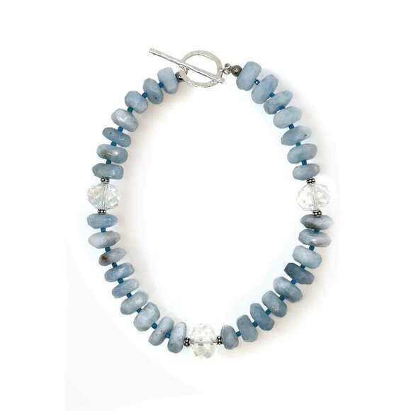 Aquamarine Crystal Collar Necklace - Picture 1 of 4